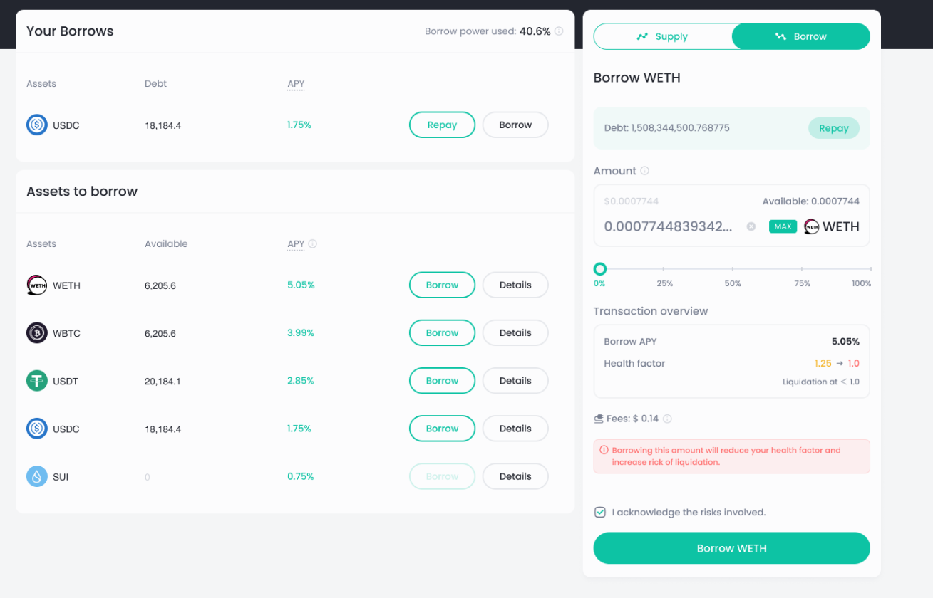 NAVI Protocol, SUI