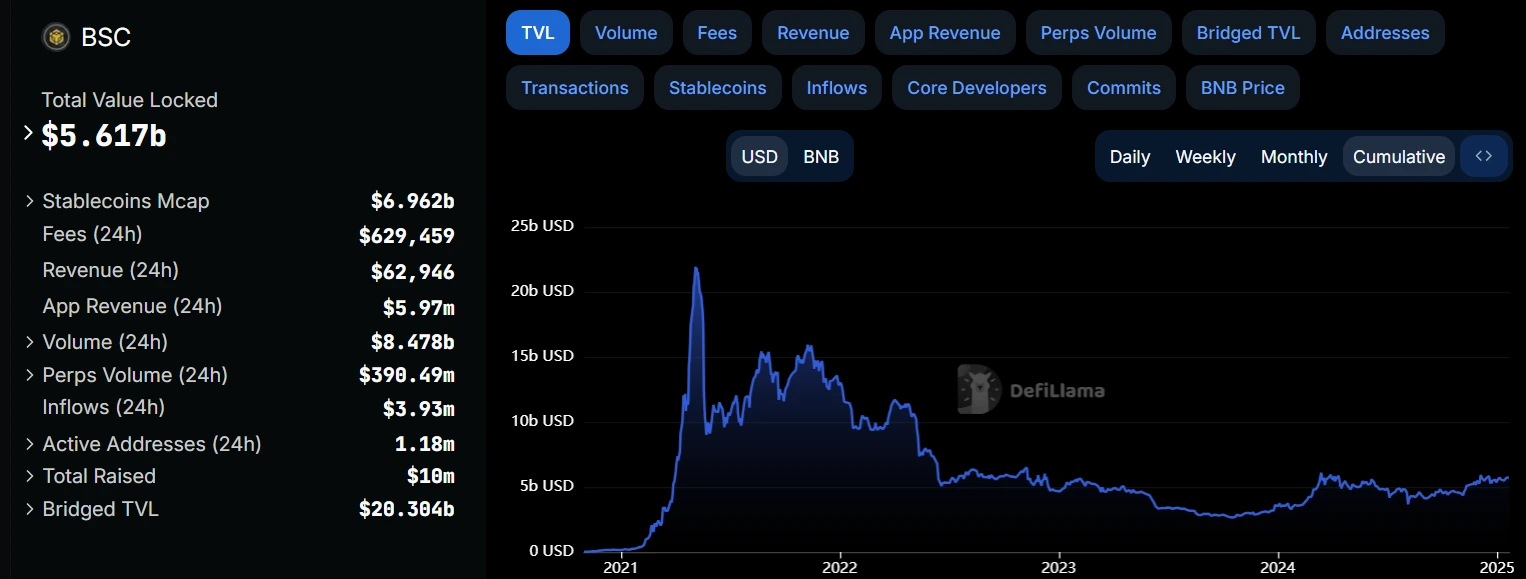 BNB Chain's DeFi Ecosystem Struggles with TVL Growth