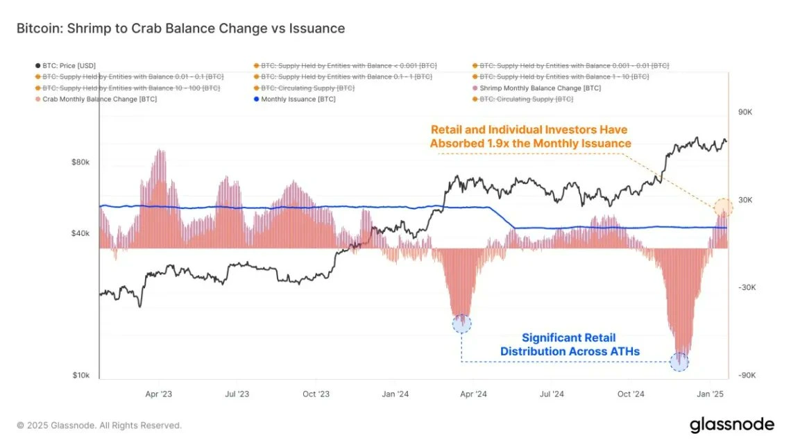 Small Bitcoin Holders Absorbed Nearly Double the New BTC Supply Last Month