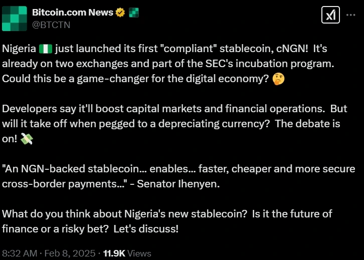 Nigeria Launches First Compliant Stablecoin cNGN